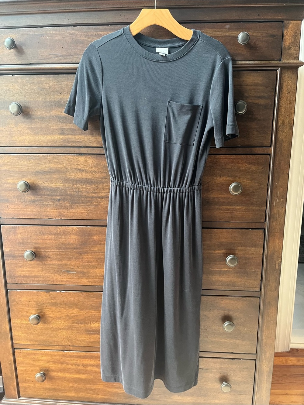 A New Day Everyday Black Pocket Midi Dress